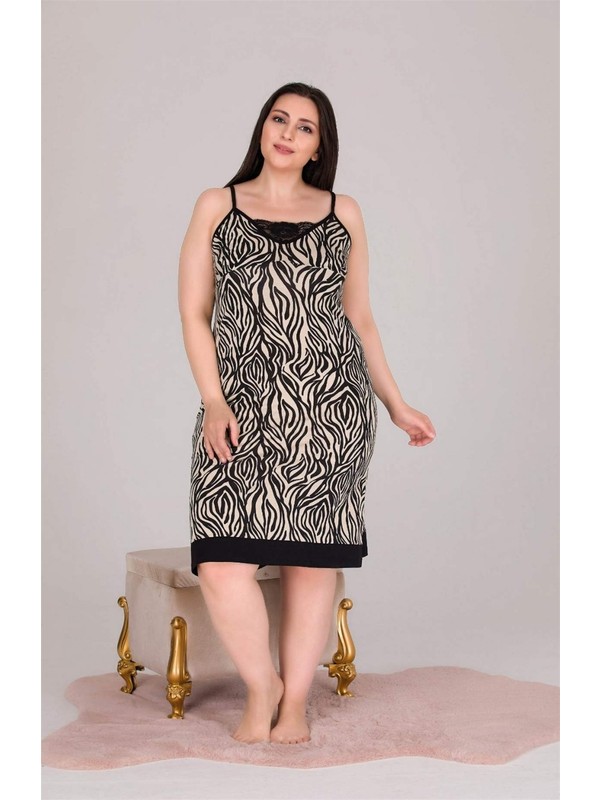 Tarzim Super Kadin Buyuk Beden Askili Leopar Desenli Fiyati