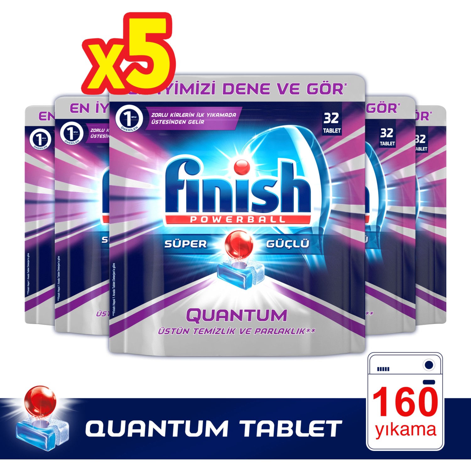 Finish Quantum 160 Tablet Bulaşık Makinesi Deterjanı (32x5) Fiyatı