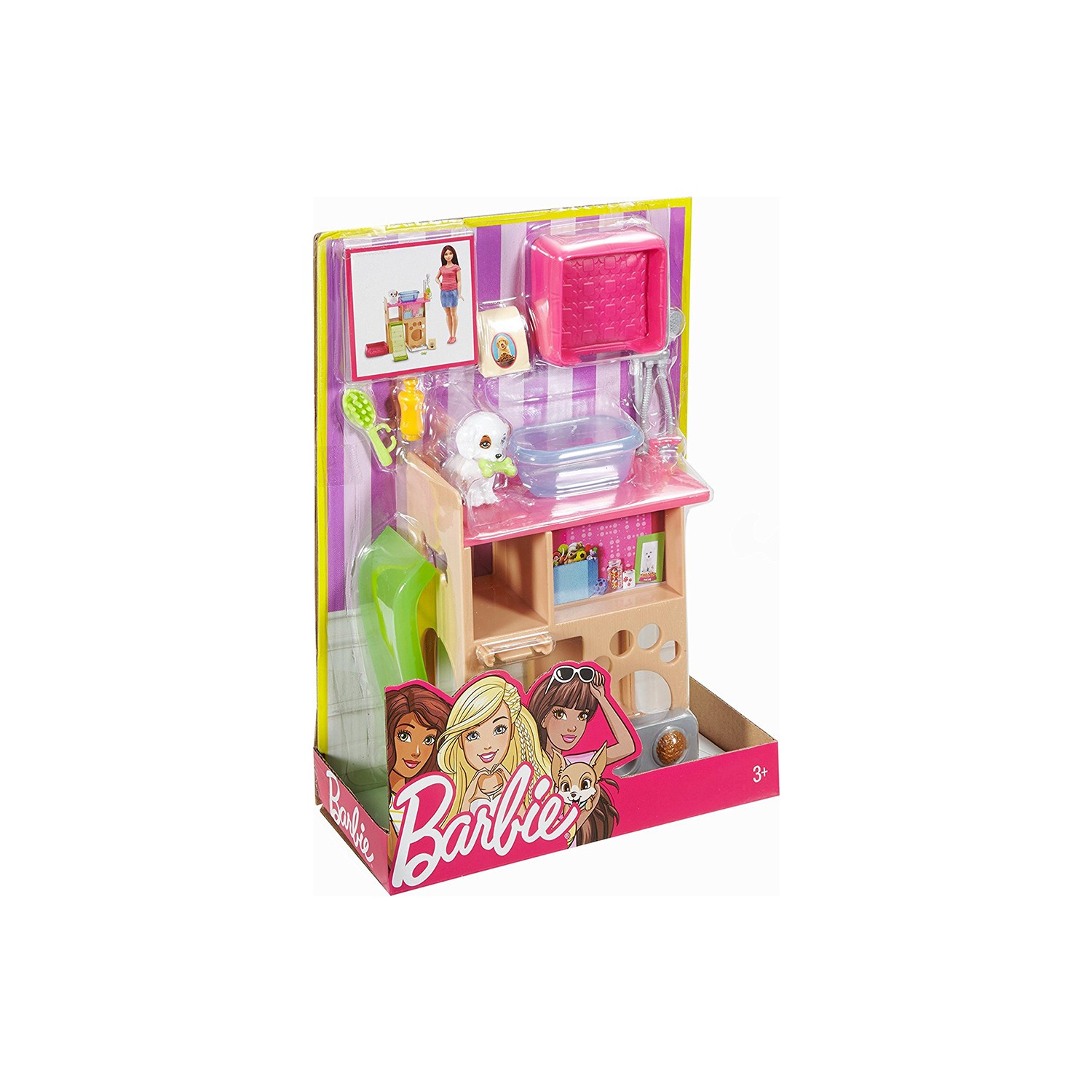Barbie Ev Ici Dekorasyon Evcil Hayvan Masasi Oyun Seti Dvx50 Fiyati