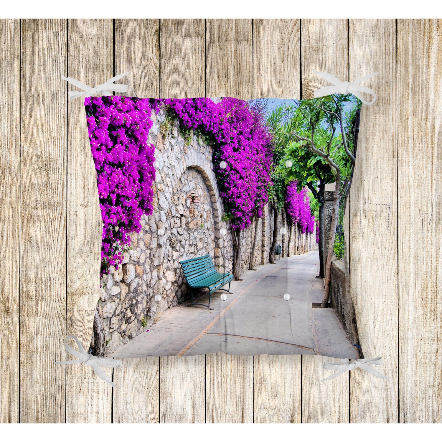 RealHomes Mor Sarmaşık Pofidik Kare Sandalye Minderi 40x40cm Fiyatı