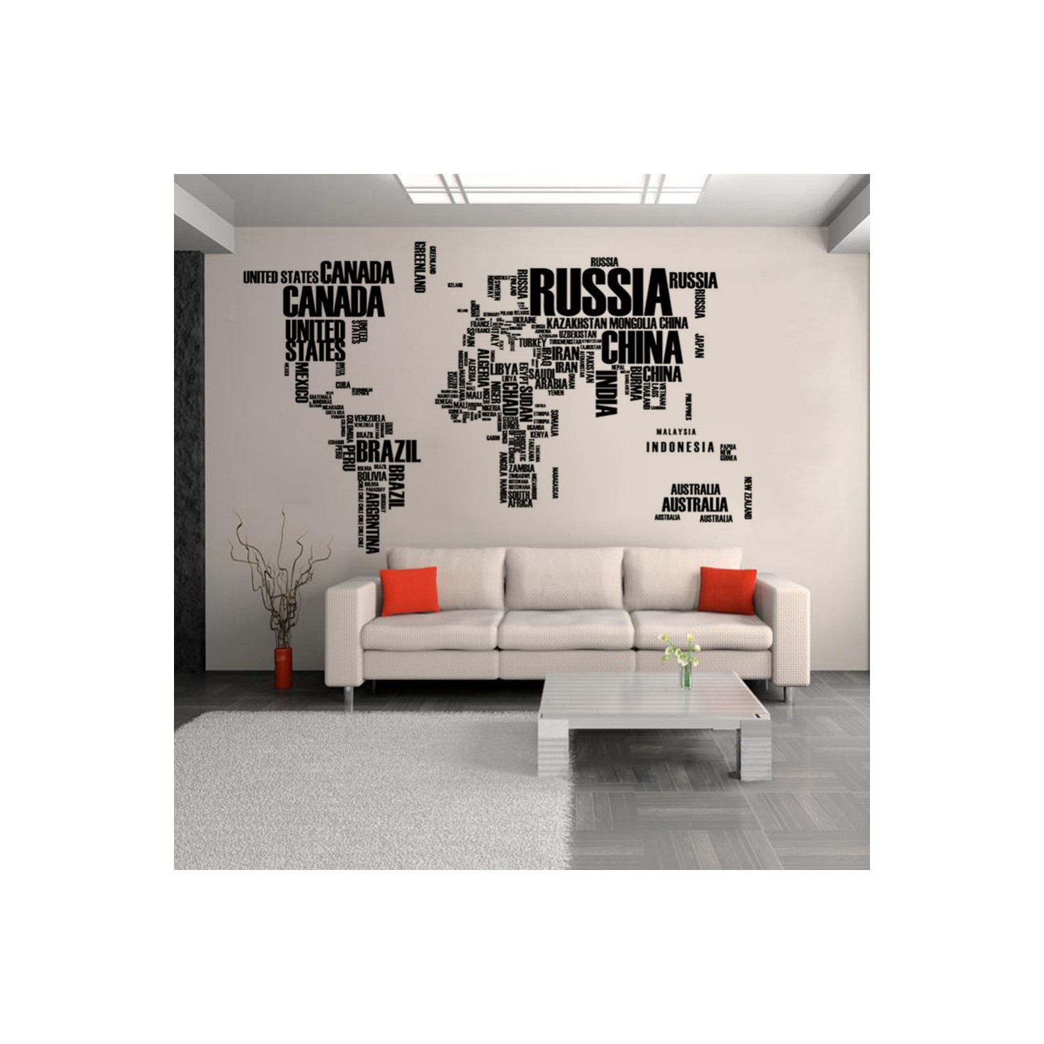Zooyoo Dünya Haritası Ülke Adları Xxl Duvar Sticker Dünya Fiyatı