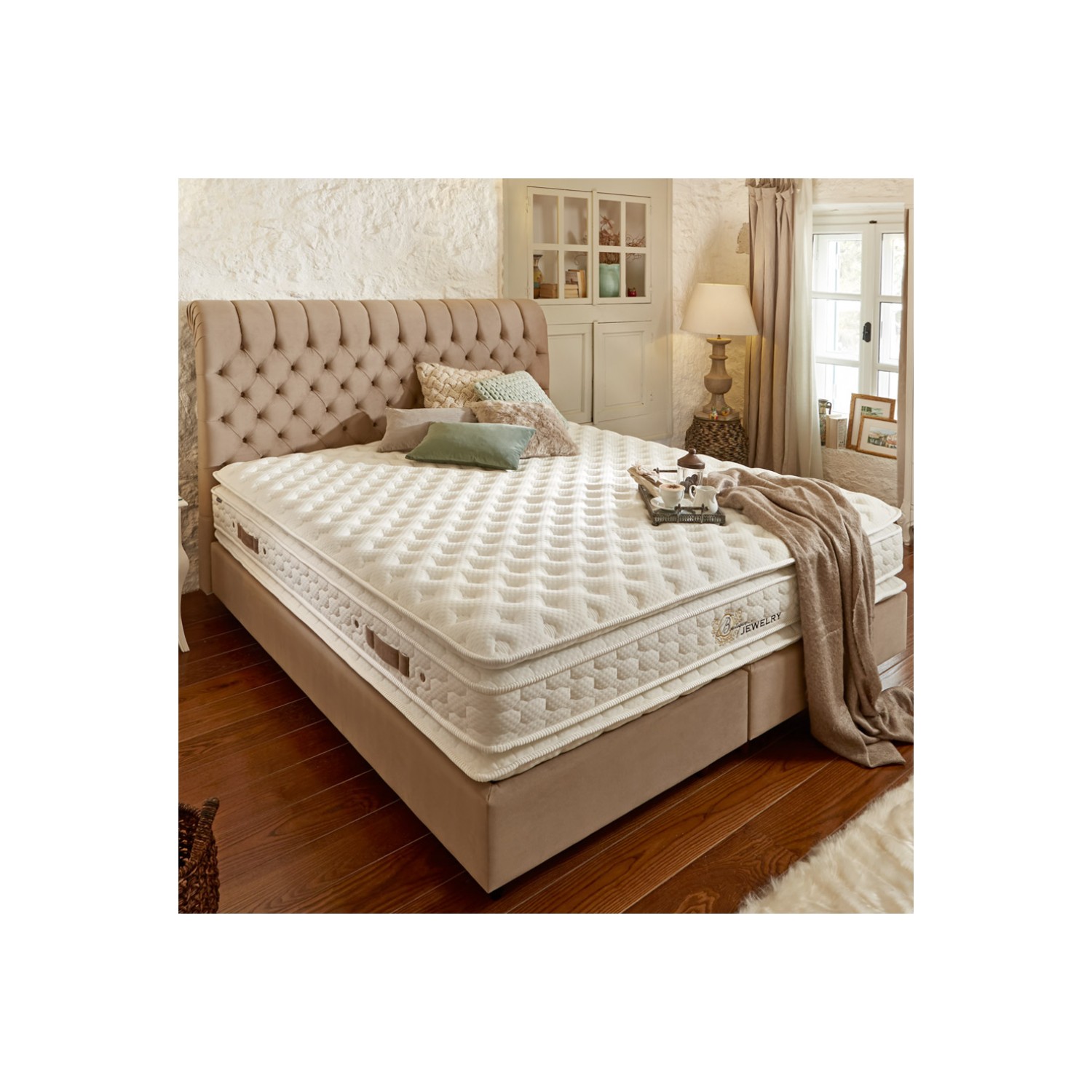 Mobpazar İdaş Jewelry Çift Padli Yaylı Yatak Çift Kişilik Mobpazar İdaş Jewelry Çift Padli Yaylı Yatak Çift Kişilik