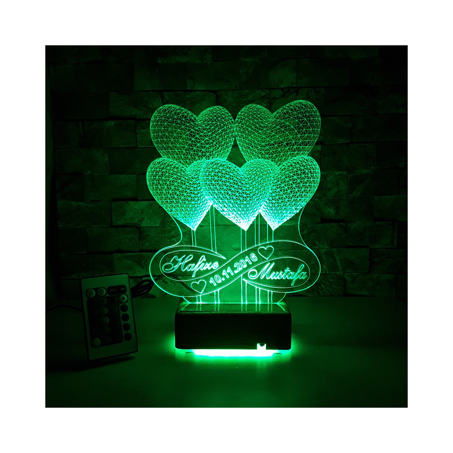 Kalpli 3D Tasarımlı Led Lamba 5KALP ve İsimli Tarihli Led Fiyatı Kalpli 3D Tasarımlı Led Lamba 5KALP ve İsimli Tarihli Led Fiyatı