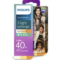 Philips Led Sceneswitch 40W - Tek Ampul 3 Işık Ayarı, E14 İnce Duy