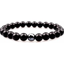 Rd Ekoavm Siyah Oniks Faset Hematit Doğal Taş Bileklik