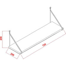 Decormet Armoni Raf ve Kitaplık Seti 1 Raflı 200X720 Beyaz