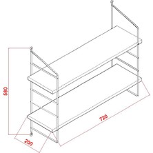 Decormet Armoni Raf ve Kitaplık Seti 2 Raflı 200X720 Sakramento - Adena