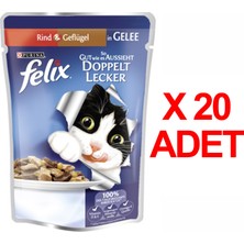 Felix Çifte Lezzet Etli Tavuklu Poush 100 Gr X 20 Adet
