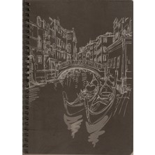 Lizy 17X24 Siyah Yapraklı Sketch  Defter 48Yp 120Gr