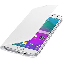 Samsung Galaxy E7 Flip Cüzdanlı Kılıf - Beyaz