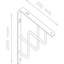 DECORMET Zig Zag Raf Altı Konsol 250X250 Mm