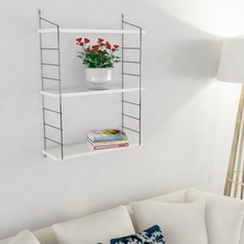 Decormet Armoni Raf ve Kitaplık Seti 3 Raflı 200X720 Beyaz