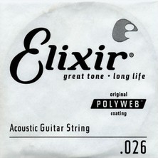 Elixir 026 Tek Bronz Akustik Gitar Teli (13126)