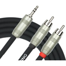 Kirlin LGY364L2MBK 3,5 mm TRS - 2 X RCA Uç Kablo 2 mt