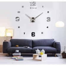 Diy Clock Büyük Boy 3D Dekoratif Duvar Saati