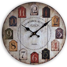 Mark Lab Ahşap Dekoratif Yuvarlak Duvar Saati 50X50