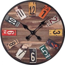 Mark Lab Ahşap Dekoratif Yuvarlak Duvar Saati 50X50