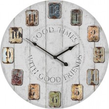 Mark Lab Ahşap Dekoratif Yuvarlak Duvar Saati 50X50