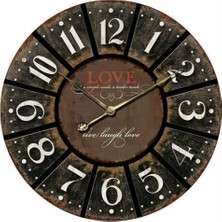 Mark Lab Ahşap Dekoratif Yuvarlak Duvar Saati 50X50