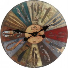 Mark Lab Ahşap Dekoratif Yuvarlak Duvar Saati 50X50