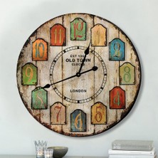 Mark Lab Ahşap Dekoratif Yuvarlak Duvar Saati 50X50