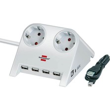 Brennenstuhl 5V USB-Hub 2.0 2'li Uzatma Priz Beyaz