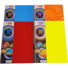 Mikro A4 Plastik Kapak 120 Yaprak Kareli PVC Helezon Spiralli Defter