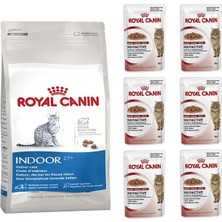 Royal Canin Indoor 27 Evden Çikmayan Kedilere Özel Mama 2 Kg 6 Adet Royal Canin Instinctive 85 gr Hediye