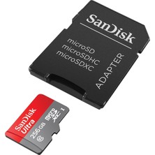 SanDisk Ultra 256GB MicroSDXC 95MB/S Class 10 UHS-I Hafıza Kartı + Adaptör SDSQUAM-256G-GN6MA