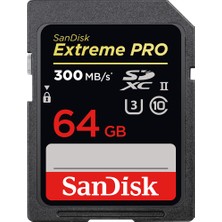 Sandisk Extreme Pro 64GB 300MB/s Class 10 UHS-II SDHC Hafıza Kartı SDSDXPK-064G-GN4IN