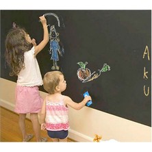 H&F Office Yazılabilir Kara Tahta Yazı Tahtası Duvar Stickerı Pvc Sticker Ve 5 Adet Tebeşir Chalkboard