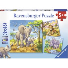 Ravensburger Vahşi Hayvanlar 3 x 49 Parça Çocuk Puzzle