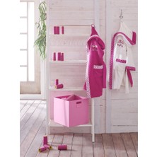 Ecocotton Little Bird Kız Çocuk Bornozu Krem Fuşya 3-4 Yaş