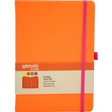 My Note Case Pembe 96 Yaprak Neon Turuncu Çizgisiz Defter Myn127
