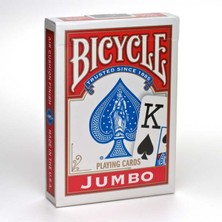 Bicycle Jumbo İndex Poker İskambil Oyun Kartı Kağıdı Destesi 2'li Mavi Kırmızı