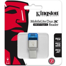 Kingston MobileLite DUO 3C USB3.1 +Type C SD/Micro SD Kart Okuyucu FCR-ML3C