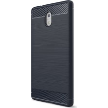 Microcase Nokia 3 Brushed Carbon Fiber Silikon Tpu Kılıf + Tempered Cam