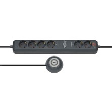 Brennenstuhl Eco Line Comfort Switch Plus Kumandalı 2+4 Uzatma Priz Siyah