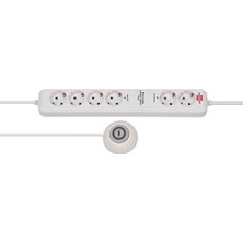 Brennenstuhl Eco Line Comfort Switch Plus Kumandalı 2+4 Uzatma Priz Beyaz