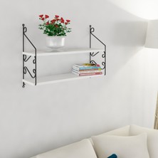 Decormet Seramoni Raf ve Kitaplık Seti 2 Raflı 200X720 Beyaz