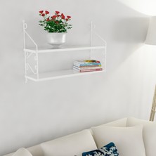Decormet Seramoni Raf ve Kitaplık Seti 2 Raflı Beyaz-P.Beyaz