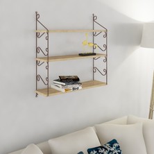 Decormet Seramoni Raf ve Kitaplık Seti 3 Raflı 200X720 Safir Meşe - Malibu