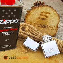 Pigoda İsme Özel Benzinli Parlak Metal Çakmak + Zippo Benzin