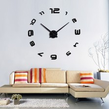 Dıy Clock Yeni Nesil 3D Duvar Saati Model 4 (Siyah)