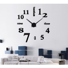 Dıy Clock Yeni Nesil 3D Duvar Saati Model 3 (Siyah)