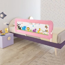 Evokids Animals Katlanabilir Çocuk Yatak Bariyeri 140x52 Cm - Pembe