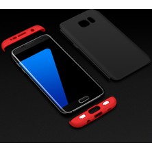 Case 4U Samsung Galaxy S7 Edge Kılıf 3 Parçalı Tam Koruma Sert Mika Ays Kapak Lacivert