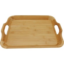 Bambum Bande Küçük Boy Dikdörtgen Servis Tepsisi Sunum Tepsisi B2860