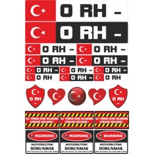 Stickermarket O RH Negatif Motosiklet Sticker Seti
