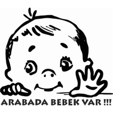 Stickermarket Arabada Bebek Var Beyaz